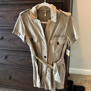 Free People Military style romper in Moss